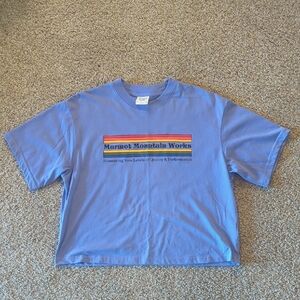 Marmot Women's Short Sleeve Tee - Rainbow Light Blue - Cropped Boxy